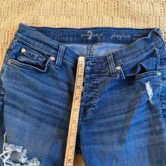 7 For All Mankind Josephina Skinny Boyfriend Jeans - Size 25 - Picture 5 of 6